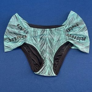 Betsy Johnson mint and black bikini bottom